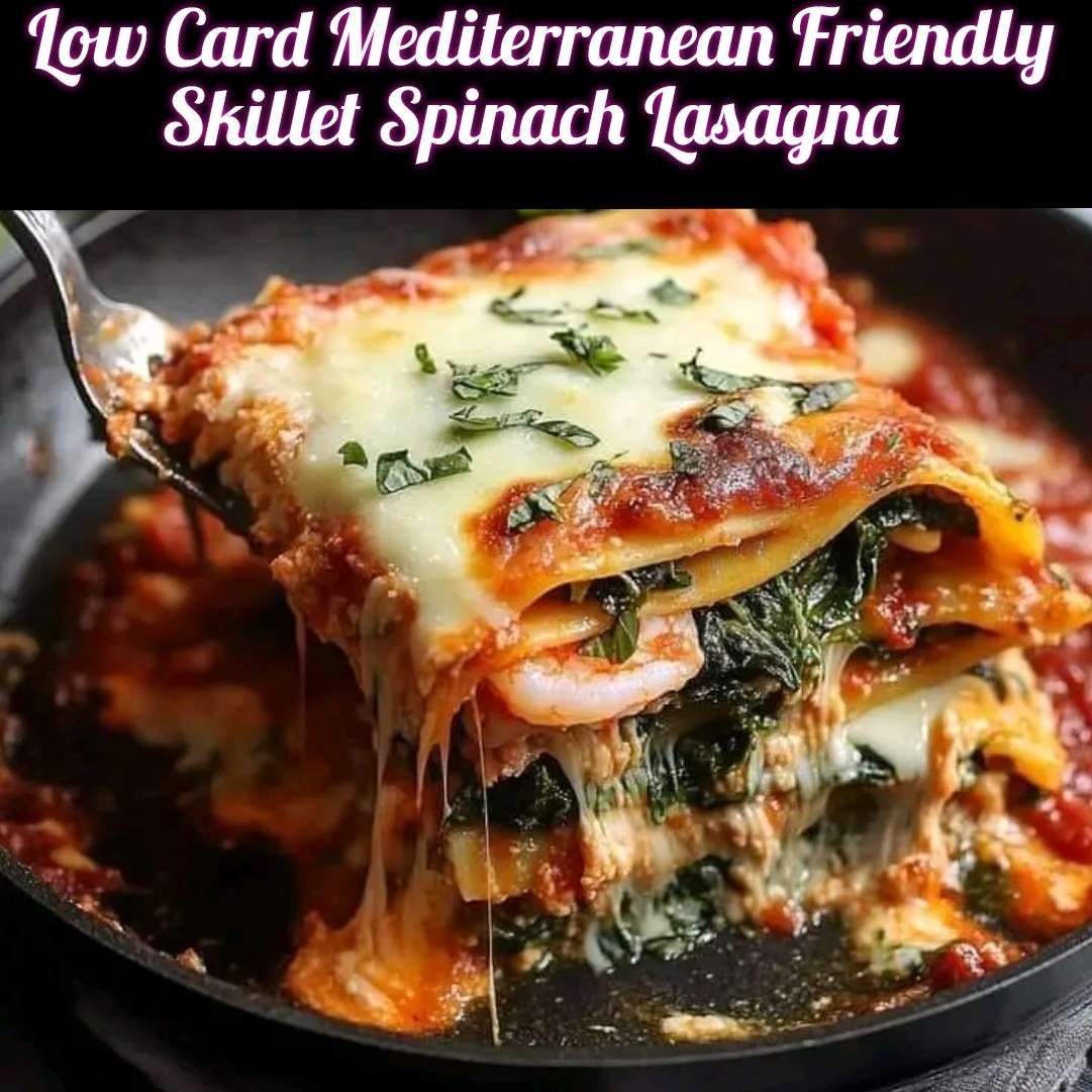 Low Carb Mediterranean Friendly Skillet Spinach Lasagna 